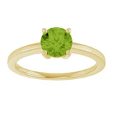 10K Gold Oval Natural Peridot Solitaire Ring - Yellow Gold - view 3