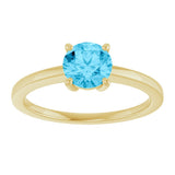 10K Gold Oval Natural Aquamarine Solitaire Ring - Yellow Gold - view 3