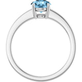 10K Gold Oval Natural Sky Blue Topaz Solitaire Ring - White Gold - view 2