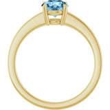 10K Gold Oval Natural Sky Blue Topaz Solitaire Ring - Yellow Gold - view 2