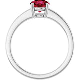 10K Gold Oval Lab-Grown Ruby Solitaire Ring - White Gold - view 2