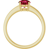 10K Gold Oval Lab-Grown Ruby Solitaire Ring - Yellow Gold - view 2
