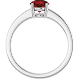 10K Gold Oval Natural Mozambique Garnet Solitaire Ring - White Gold - view 2
