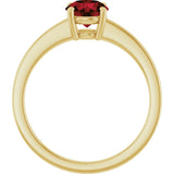 10K Gold Oval Natural Mozambique Garnet Solitaire Ring - Yellow Gold - view 2