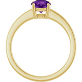 10K Gold Oval Natural Amethyst Solitaire Ring - Yellow Gold - view 2