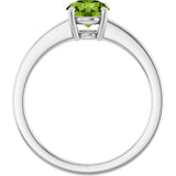 10K Gold Oval Natural Peridot Solitaire Ring - White Gold - view 2