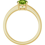 10K Gold Oval Natural Peridot Solitaire Ring - Yellow Gold - view 2