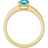 10K Gold Oval Natural Aquamarine Solitaire Ring - Yellow Gold - view 2