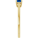 10K Gold Oval Lab-Grown Blue Sapphire Solitaire Ring - Yellow Gold - view 4