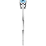 10K Gold Oval Natural Sky Blue Topaz Solitaire Ring - White Gold - view 4