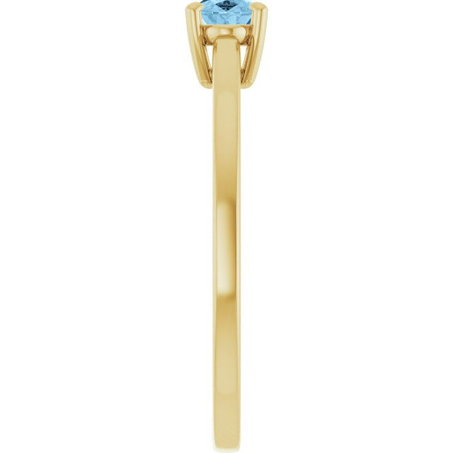 10K Gold Oval Natural Sky Blue Topaz Solitaire Ring - Yellow Gold - view 4