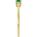 10K Gold Oval Lab-Grown Emerald Solitaire Ring - Yellow Gold - view 4