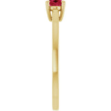 10K Gold Oval Lab-Grown Ruby Solitaire Ring - Yellow Gold - view 4