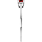 10K Gold Oval Natural Mozambique Garnet Solitaire Ring - White Gold - view 4