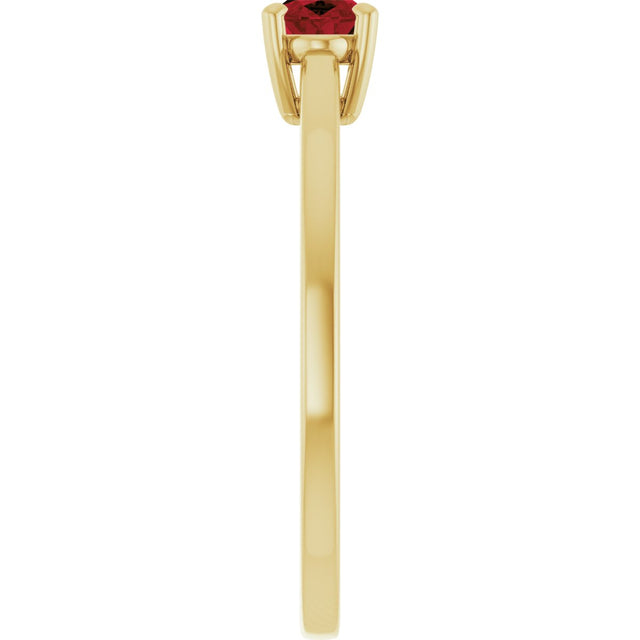 10K Gold Oval Natural Mozambique Garnet Solitaire Ring - Yellow Gold - view 4