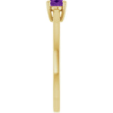 10K Gold Oval Natural Amethyst Solitaire Ring - Yellow Gold - view 4
