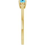 10K Gold Oval Natural Aquamarine Solitaire Ring - Yellow Gold - view 4