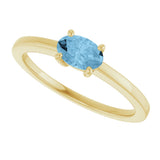 10K Gold Oval Natural Sky Blue Topaz Solitaire Ring - Yellow Gold - view 5