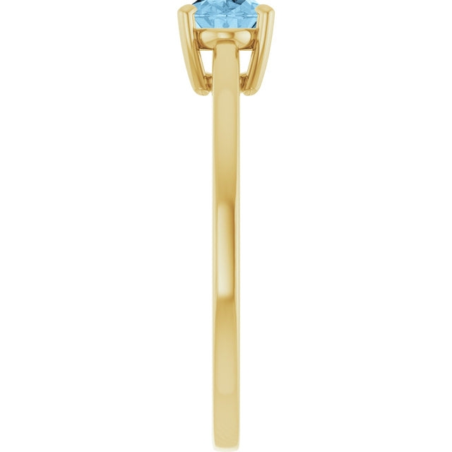 10K Gold Oval Natural Sky Blue Topaz Solitaire Ring - Yellow Gold - view 4