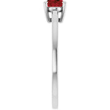 10K Gold Oval Natural Mozambique Garnet Solitaire Ring - White Gold - view 4