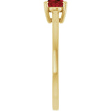 10K Gold Oval Natural Mozambique Garnet Solitaire Ring - Yellow Gold - view 4