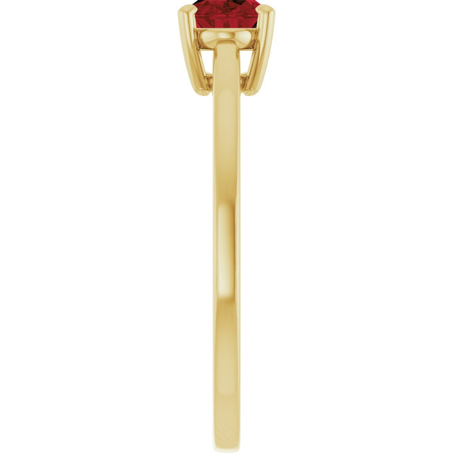 10K Gold Oval Natural Mozambique Garnet Solitaire Ring - Yellow Gold - view 4