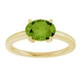 10K Gold Oval Natural Peridot Solitaire Ring - Yellow Gold - view 3