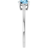 10K Gold Oval Natural Sky Blue Topaz Solitaire Ring - White Gold - view 4