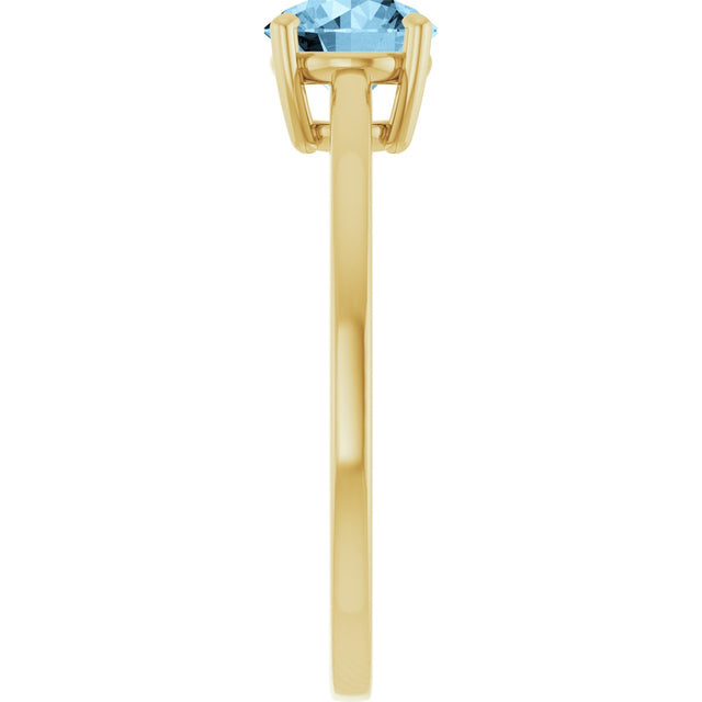 10K Gold Oval Natural Sky Blue Topaz Solitaire Ring - Yellow Gold - view 4