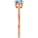 14K Gold Oval Natural Sky Blue Topaz Solitaire Ring - Rose Gold - view 4