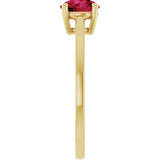 10K Gold Oval Lab-Grown Ruby Solitaire Ring - Yellow Gold - view 4