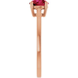 14K Gold Oval Lab-Grown Ruby Solitaire Ring - Rose Gold - view 4