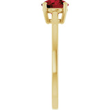 10K Gold Oval Natural Mozambique Garnet Solitaire Ring - Yellow Gold - view 4