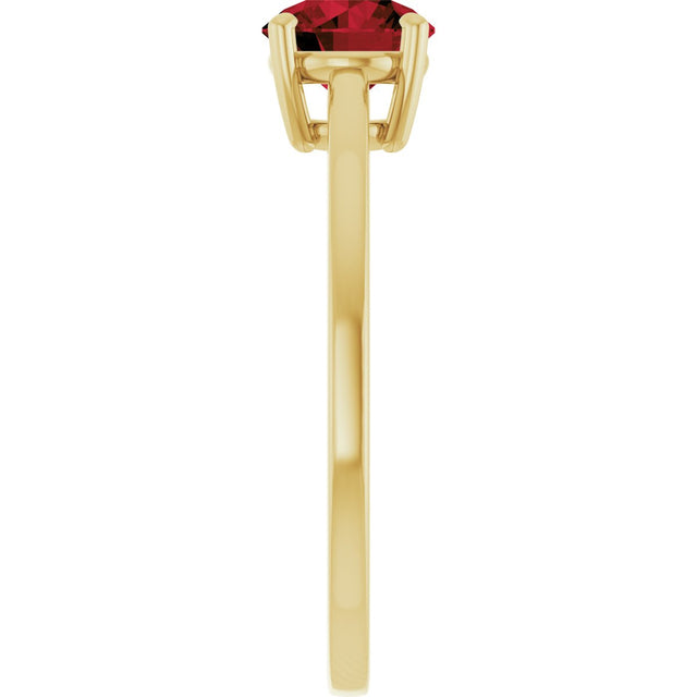 10K Gold Oval Natural Mozambique Garnet Solitaire Ring - Yellow Gold - view 4