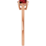 14K Gold Oval Natural Mozambique Garnet Solitaire Ring - Rose Gold - view 4