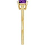 10K Gold Oval Natural Amethyst Solitaire Ring - Yellow Gold - view 4