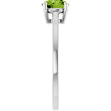 10K Gold Oval Natural Peridot Solitaire Ring - White Gold - view 4