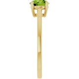 10K Gold Oval Natural Peridot Solitaire Ring - Yellow Gold - view 4