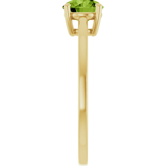 10K Gold Oval Natural Peridot Solitaire Ring - Yellow Gold - view 4