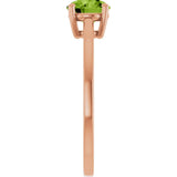 14K Gold Oval Natural Peridot Solitaire Ring – 6x4mm - Rose Gold - view 4