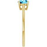 10K Gold Oval Natural Aquamarine Solitaire Ring - Yellow Gold - view 4
