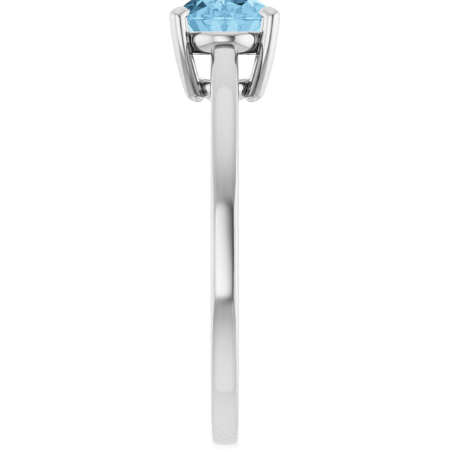 10K Gold Oval Natural Sky Blue Topaz Solitaire Ring - White Gold - view 4
