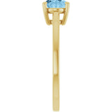 10K Gold Oval Natural Sky Blue Topaz Solitaire Ring - Yellow Gold - view 4