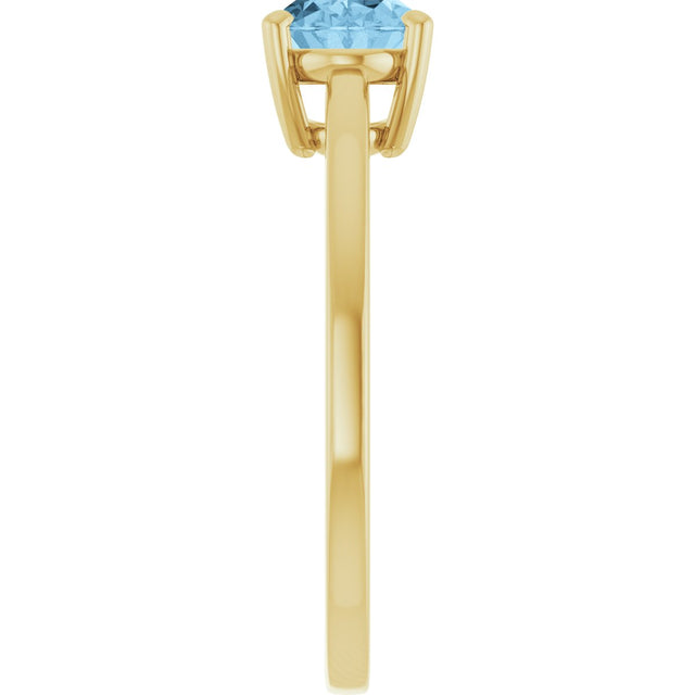 10K Gold Oval Natural Sky Blue Topaz Solitaire Ring - Yellow Gold - view 4