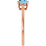 14K Gold Oval Natural Sky Blue Topaz Solitaire Ring - Rose Gold - view 4
