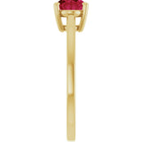 10K Gold Oval Lab-Grown Ruby Solitaire Ring - Yellow Gold - view 4