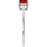 10K Gold Oval Natural Mozambique Garnet Solitaire Ring - White Gold - view 4