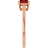 14K Gold Oval Natural Mozambique Garnet Solitaire Ring - Rose Gold - view 4