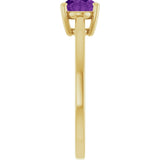 10K Gold Oval Natural Amethyst Solitaire Ring - Yellow Gold - view 4