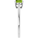 10K Gold Oval Natural Peridot Solitaire Ring - White Gold - view 4